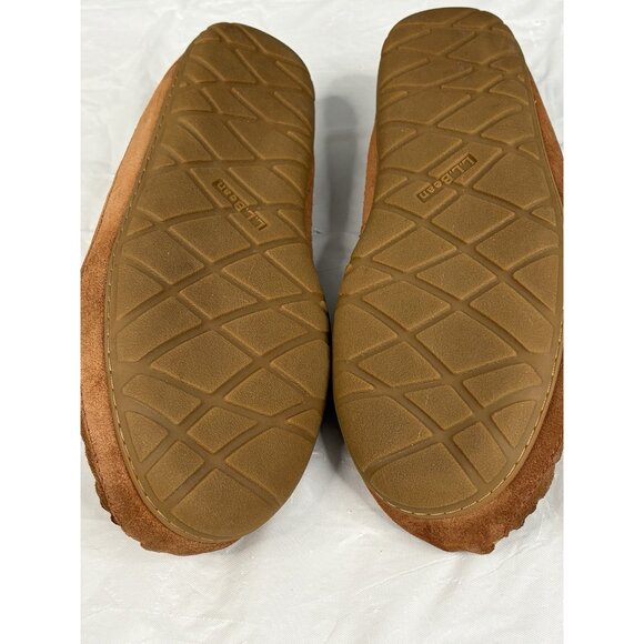 LL Bean Wicked Good Moccasins Men's 13 Suede Brown Leather Slippers Slip On - Picture 15 of 16